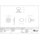 From The Anvil - Oval Cabinet Knob 33mm - Aged Brass - 46725 - Choice Handles