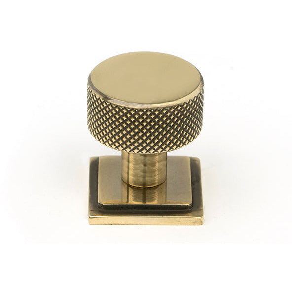 From The Anvil - Brompton Cabinet Knob - 25mm (Square) - Aged Brass - 46817 - Choice Handles