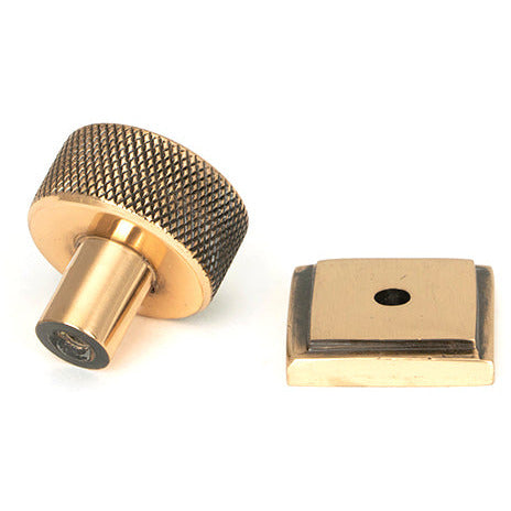 From The Anvil - Bronze Brompton Cabinet Knob - 25mm (Square) - Polished Bronze - 46833 - Choice Handles