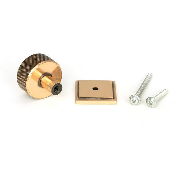 From The Anvil - Brompton Cabinet Knob - 32mm (Square) - Polished Bronze - 46873 - Choice Handles