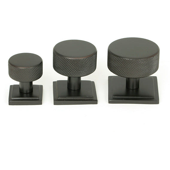 From The Anvil - Brompton Cabinet Knob - 38mm (Square) - Aged Bronze - 47152 - Choice Handles