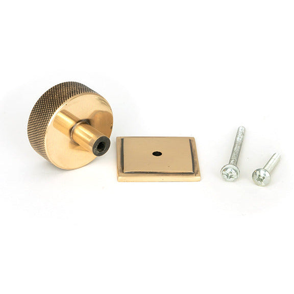 From The Anvil - Brompton Cabinet Knob - 38mm (Square) - Polished Bronze - 47156 - Choice Handles