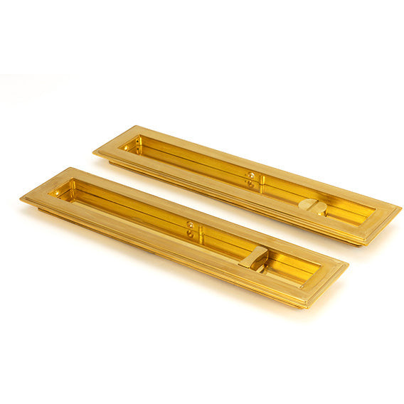 From The Anvil - 250mm Art Deco Rectangular Pull - Privacy Set - Polished Brass - 47162 - Choice Handles
