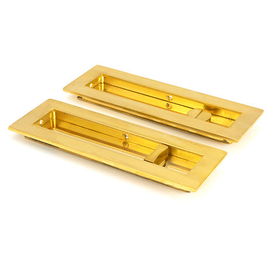 From The Anvil - 175mm Plain Rectangular Pull - Privacy Set - Polished Brass - 47163 - Choice Handles