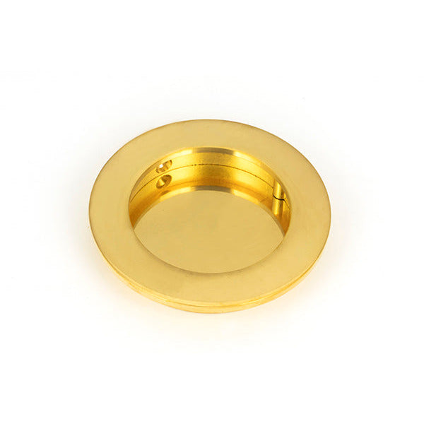 From The Anvil - 75mm Plain Round Pull - Polished Brass - 47168 - Choice Handles