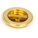 From The Anvil - 75mm Art Deco Round Pull - Privacy Set - Polished Brass - 47170 - Choice Handles