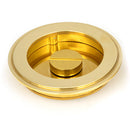From The Anvil - 75mm Art Deco Round Pull - Privacy Set - Polished Brass - 47170 - Choice Handles