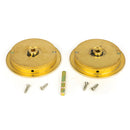 From The Anvil - 75mm Art Deco Round Pull - Privacy Set - Polished Brass - 47170 - Choice Handles