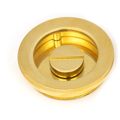 From The Anvil - 60mm Plain Round Pull - Privacy Set - Polished Brass - 47171 - Choice Handles
