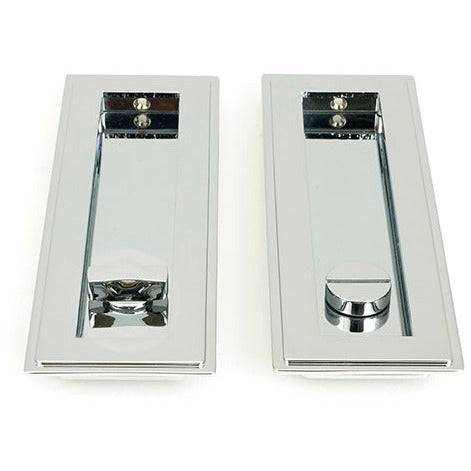From The Anvil - 175mm Art Deco Rectangular Pull -Privacy Set - Polished Chrome - 47179 - Choice Handles