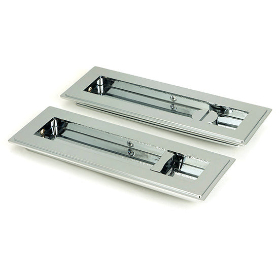 From The Anvil - 175mm Art Deco Rectangular Pull -Privacy Set - Polished Chrome - 47179 - Choice Handles