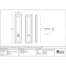 From The Anvil - 250mm Art Deco Rectangular Pull -Privacy Set - Polished Chrome - 47180 - Choice Handles