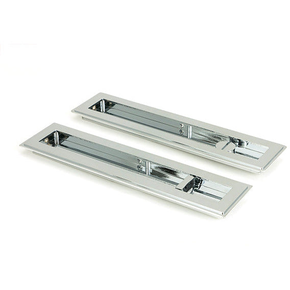 From The Anvil - 250mm Art Deco Rectangular Pull -Privacy Set - Polished Chrome - 47180 - Choice Handles