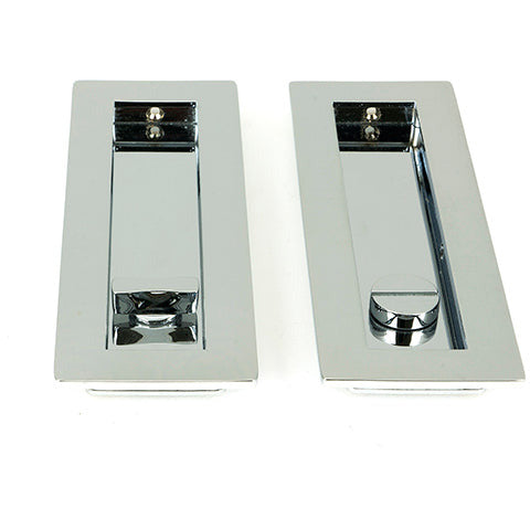 From The Anvil - 175mm Plain Rectangular Pull - Privacy Set - Polished Chrome - 47181 - Choice Handles
