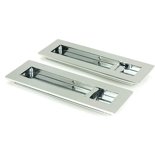 From The Anvil - 175mm Plain Rectangular Pull - Privacy Set - Polished Chrome - 47181 - Choice Handles
