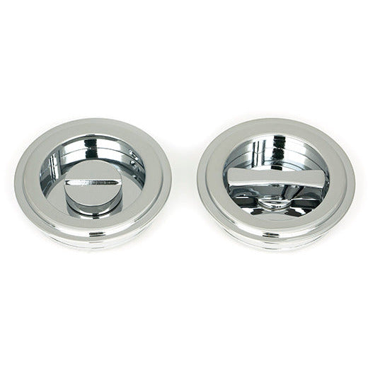 From The Anvil - 60mm Art Deco Round Pull - Privacy Set - Polished Chrome - 47187 - Choice Handles