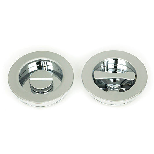 From The Anvil - 60mm Plain Round Pull - Privacy Set - Polished Chrome - 47189 - Choice Handles