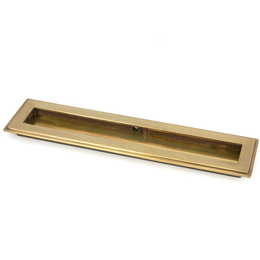 From The Anvil - 250mm Art Deco Rectangular Pull - Aged Brass - 48301 - Choice Handles