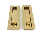 From The Anvil - 250mm Plain Rectangular Pull - Privacy Set - Aged Brass - 48315 - Choice Handles