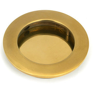 From The Anvil - 75mm Plain Round Pull - Aged Brass - 48323 - Choice Handles