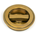 From The Anvil - 60mm Art Deco Round Pull - Privacy Set - Aged Brass - 48324 - Choice Handles