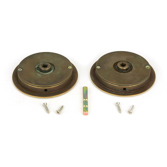 From The Anvil - 75mm Plain Round Pull - Privacy Set - Aged Brass - 48331 - Choice Handles