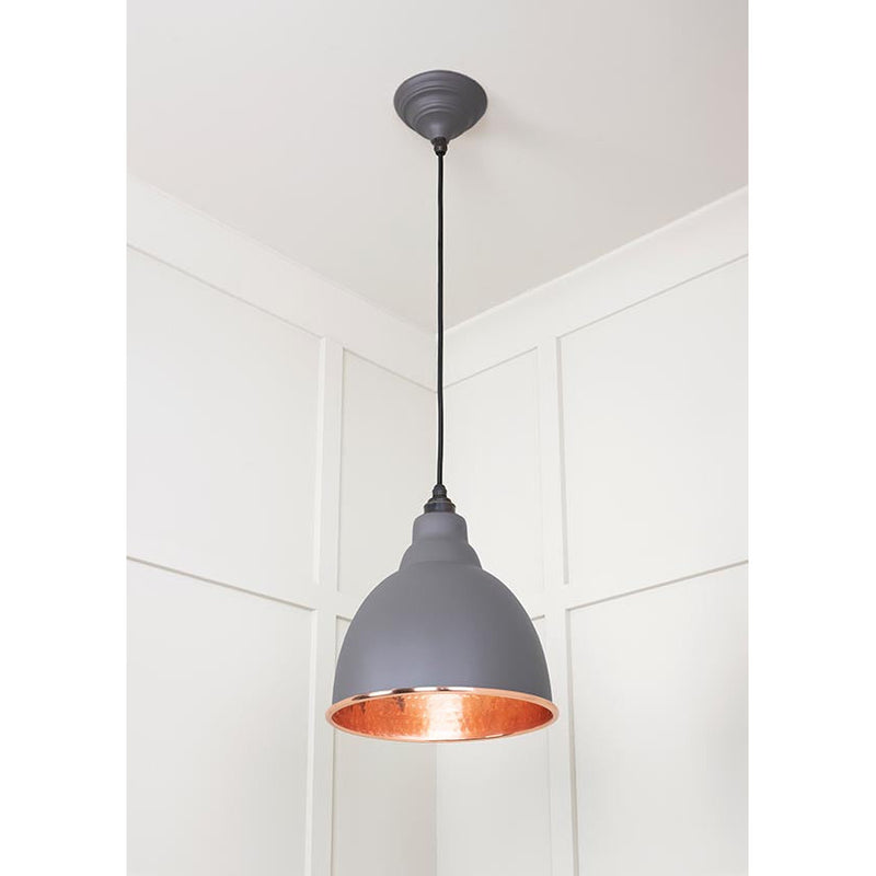 From The Anvil - Brindley Pendant in Bluff - Hammered Copper - 49500BL - Choice Handles