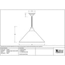 From The Anvil - Hockley Pendant in Elan Black - Hammered Copper - 49503EB - Choice Handles