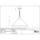 From The Anvil - Hockley Pendant in Heath - Hammered Copper - 49503H - Choice Handles