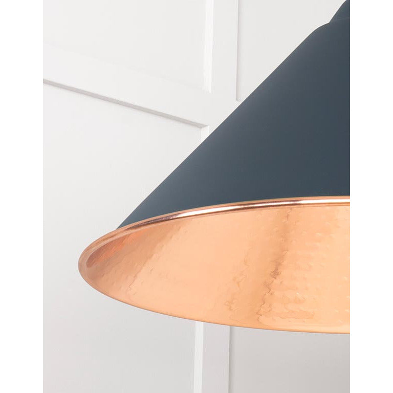 From The Anvil - Hockley Pendant in Soot - Hammered Copper - 49503SO - Choice Handles