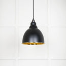 From The Anvil - Brindley Pendant in Elan Black - Hammered Brass - 49517EB - Choice Handles