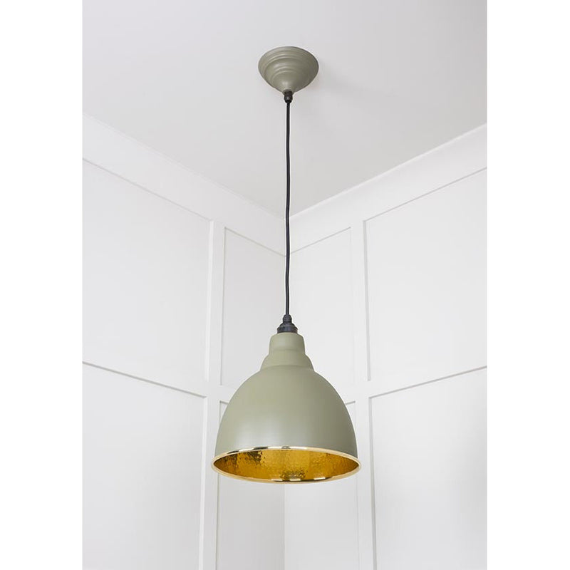 From The Anvil - Brindley Pendant in Tump - Hammered Brass - 49517TU - Choice Handles