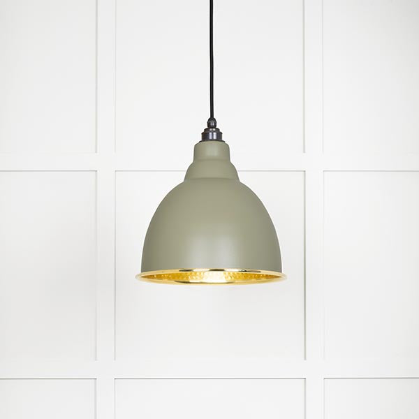 From The Anvil - Brindley Pendant in Tump - Hammered Brass - 49517TU - Choice Handles