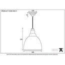 From The Anvil - Brindley Pendant - Hammered Brass - 49517 - Choice Handles