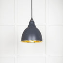 From The Anvil - Brindley Pendant in Slate - Smooth Brass - 49518SL - Choice Handles