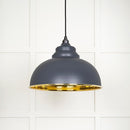 From The Anvil - Harborne Pendant in Slate - Hammered Brass - 49521SL - Choice Handles