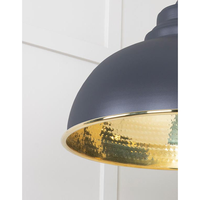 From The Anvil - Harborne Pendant in Slate - Hammered Brass - 49521SL - Choice Handles