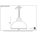 From The Anvil - Harborne Pendant - Hammered Brass - 49521 - Choice Handles