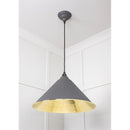 From The Anvil - Hockley Pendant in Bluff - Hammered Brass - 49523BL - Choice Handles