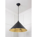From The Anvil - Hockley Pendant in Elan Black - Hammered Brass - 49523EB - Choice Handles