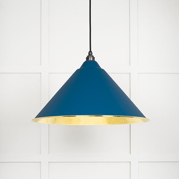 From The Anvil - Hockley Pendant in Upstream - Hammered Brass - 49523U - Choice Handles