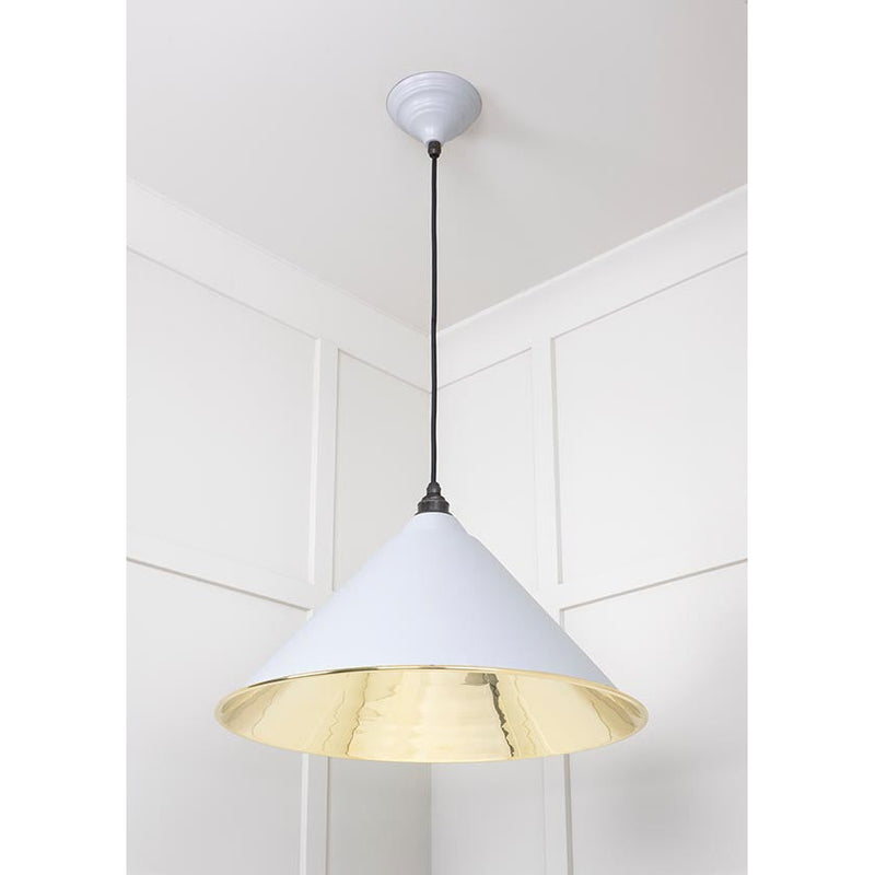 From The Anvil - Hockley Pendant in Birch - Smooth Brass - 49524BI - Choice Handles