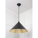 From The Anvil - Hockley Pendant in Elan Black - Smooth Brass - 49524EB - Choice Handles
