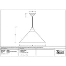 From The Anvil - Hockley Pendant in Elan Black - Smooth Brass - 49524EB - Choice Handles