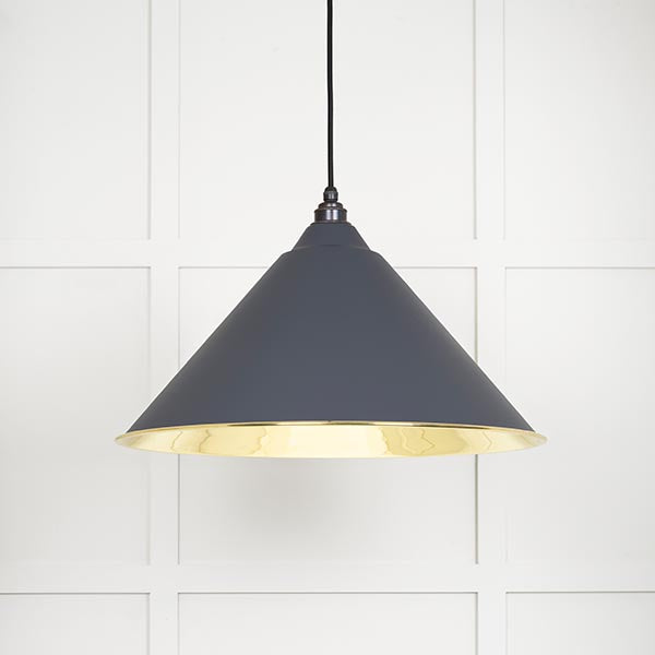 From The Anvil - Hockley Pendant in Slate - Smooth Brass - 49524SL - Choice Handles
