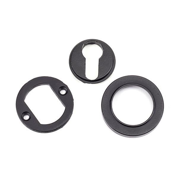 From The Anvil - Round Euro Escutcheon (Plain) - Matt Black - 49540 - Choice Handles