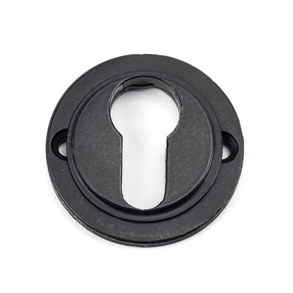 From The Anvil - Round Euro Escutcheon (Plain) - Matt Black - 49540 - Choice Handles