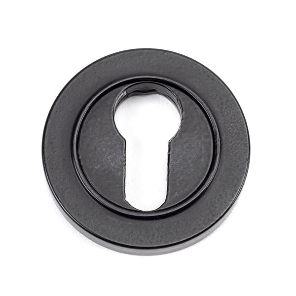 From The Anvil - Round Euro Escutcheon (Plain) - Matt Black - 49540 - Choice Handles