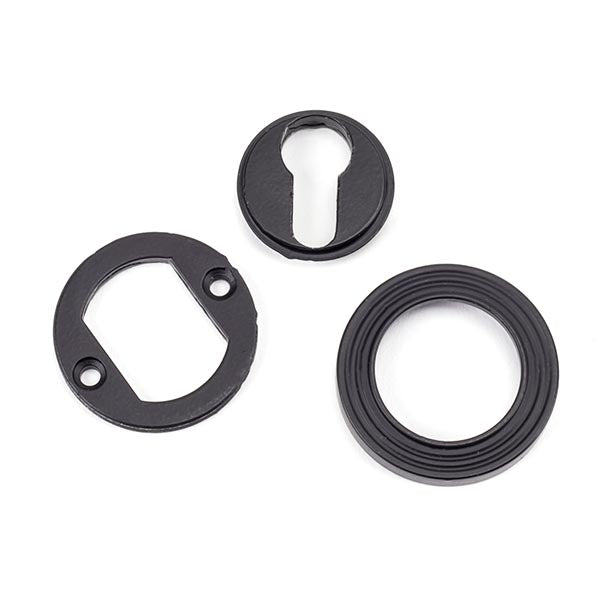 From The Anvil - Round Euro Escutcheon (Beehive) - Matt Black - 49542 - Choice Handles
