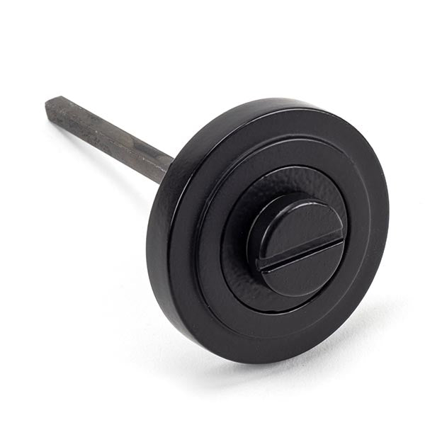 From The Anvil - Round Thumbturn Set (Art Deco) - Matt Black - 49545 - Choice Handles